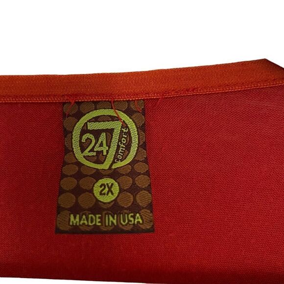 24/7
comfort apparel red scoop neck size 2XL tunic long sleeve - Picture 3 of 5